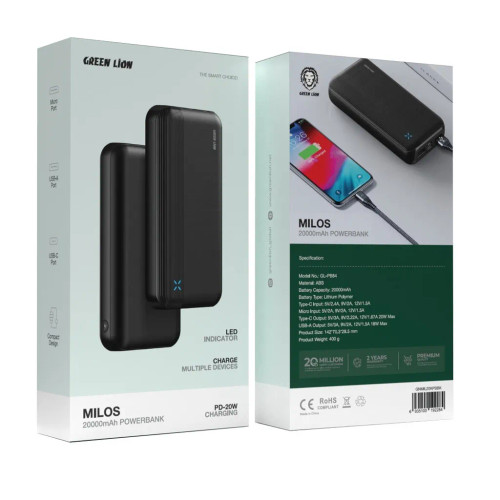 پاور بانک گرین لاین Green Lion Milos 20000