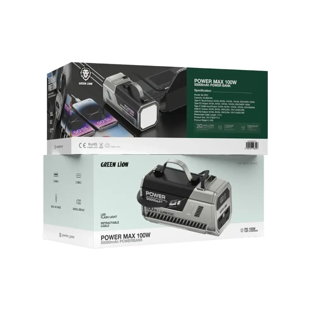 پاور بانک گرین لاین Green Lion 50000mAh Power Bank 100W