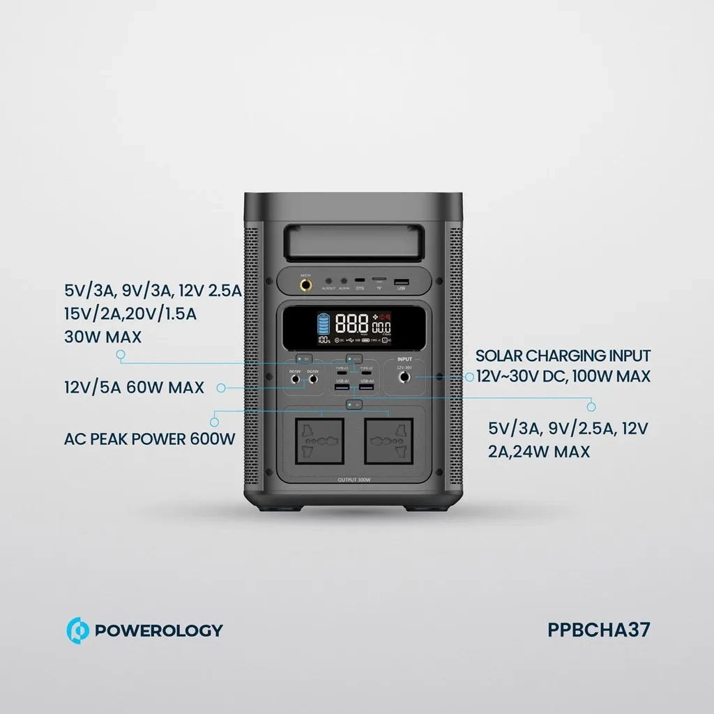 پاورژنراتور و اسپیکر قابل حمل پاورولوژی مدل Powerology Power Generator PPBCHA37