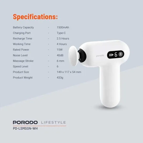 ماساژور تفنگی برقی پرودو porodo active precision massager