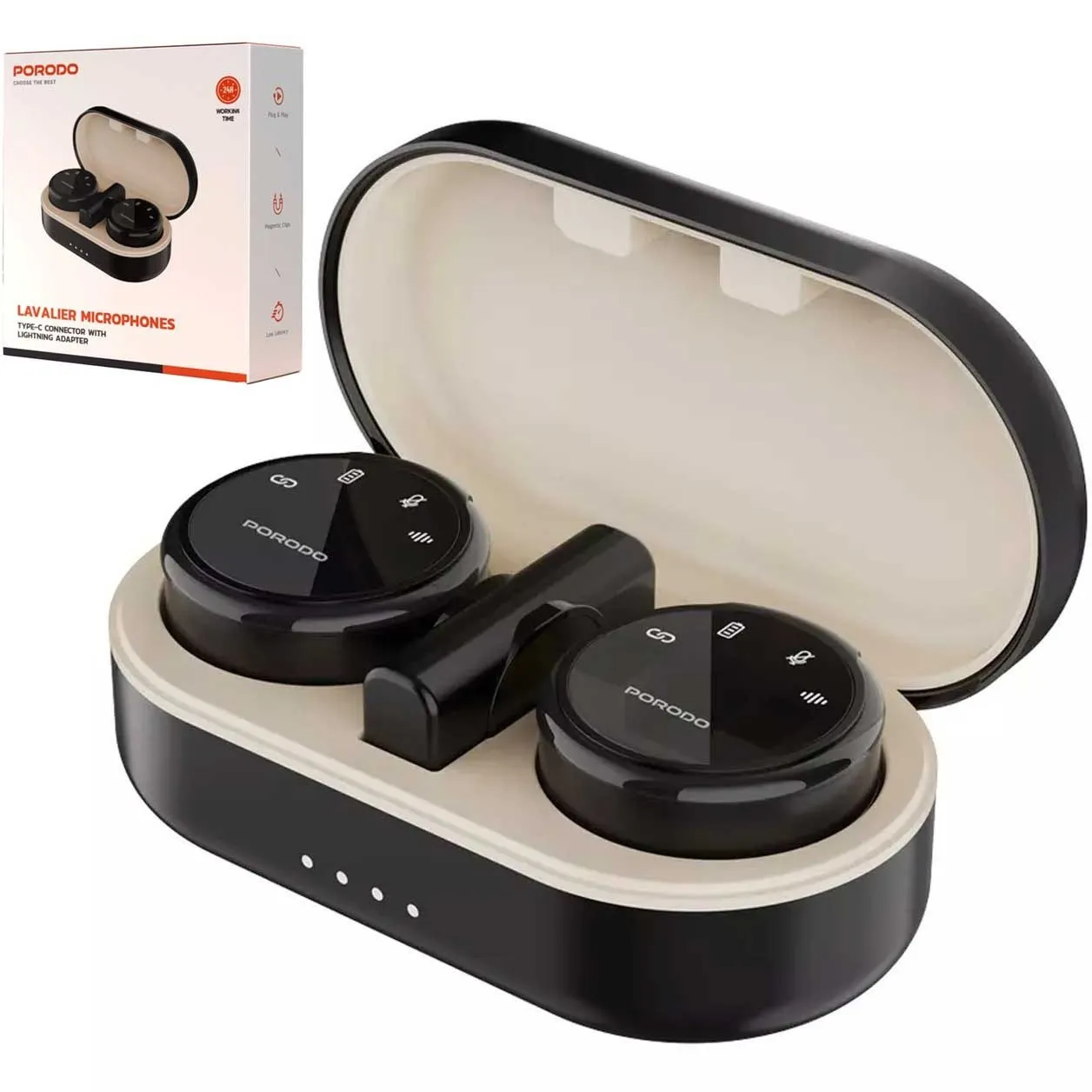 میکروفن بی سیم یقه ای پرودو مدل Porodo Lavalier Microphones