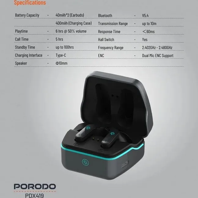 هدفون بی سیم پرودو مدل Porodo PDX419 Wireless Headphone
