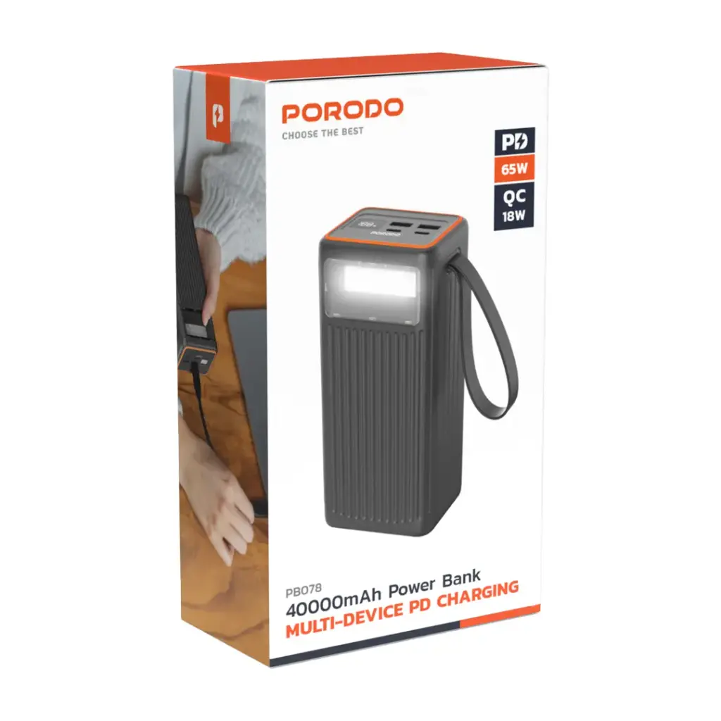 پاور بانک پورودو Porodo PB078 40000mAh Power Bank Multi