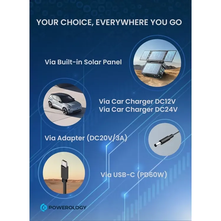 پاور ژنراتور خورشیدی POWEROLOGY 300W PD 60W 76800mAh