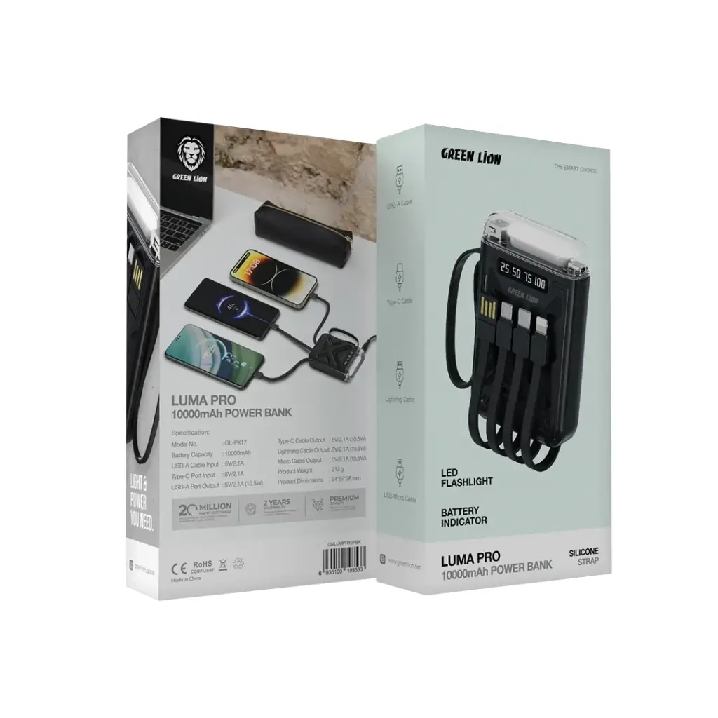پاوربانک گرین لاین Green Lion Luma Pro 10000mAh Power Bank
