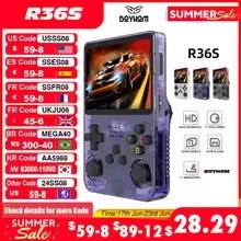 کنسول بازی دستی R36s با صفحه نمایش ۳.۵ اینچی IPS و ۶۴ گیگابایت حافظه برند generic