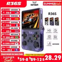 کنسول بازی دستی R36s با صفحه نمایش ۳.۵ اینچی IPS و ۶۴ گیگابایت حافظه برند generic