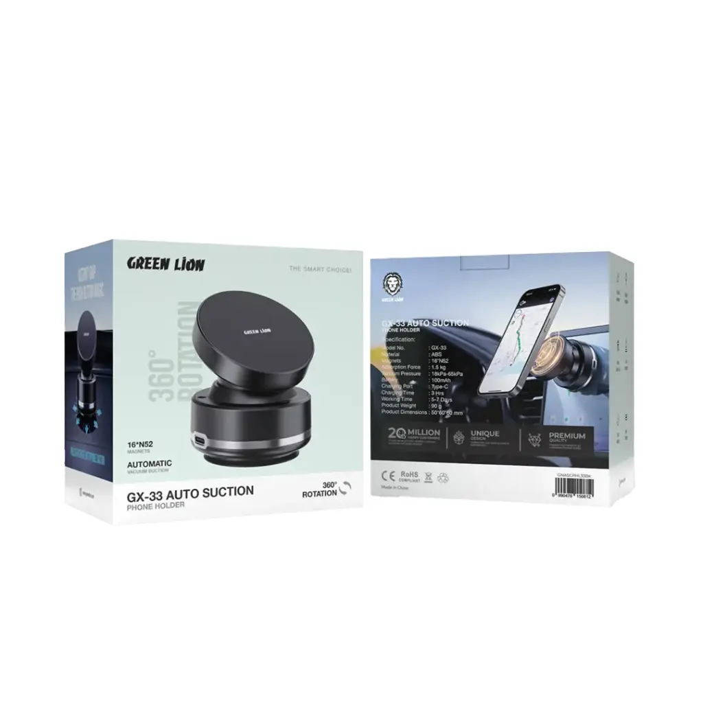 پایه نگهدارنده موبایل گرین لاین مدل Green Lion GX-33 Auto Suction Phone Holder