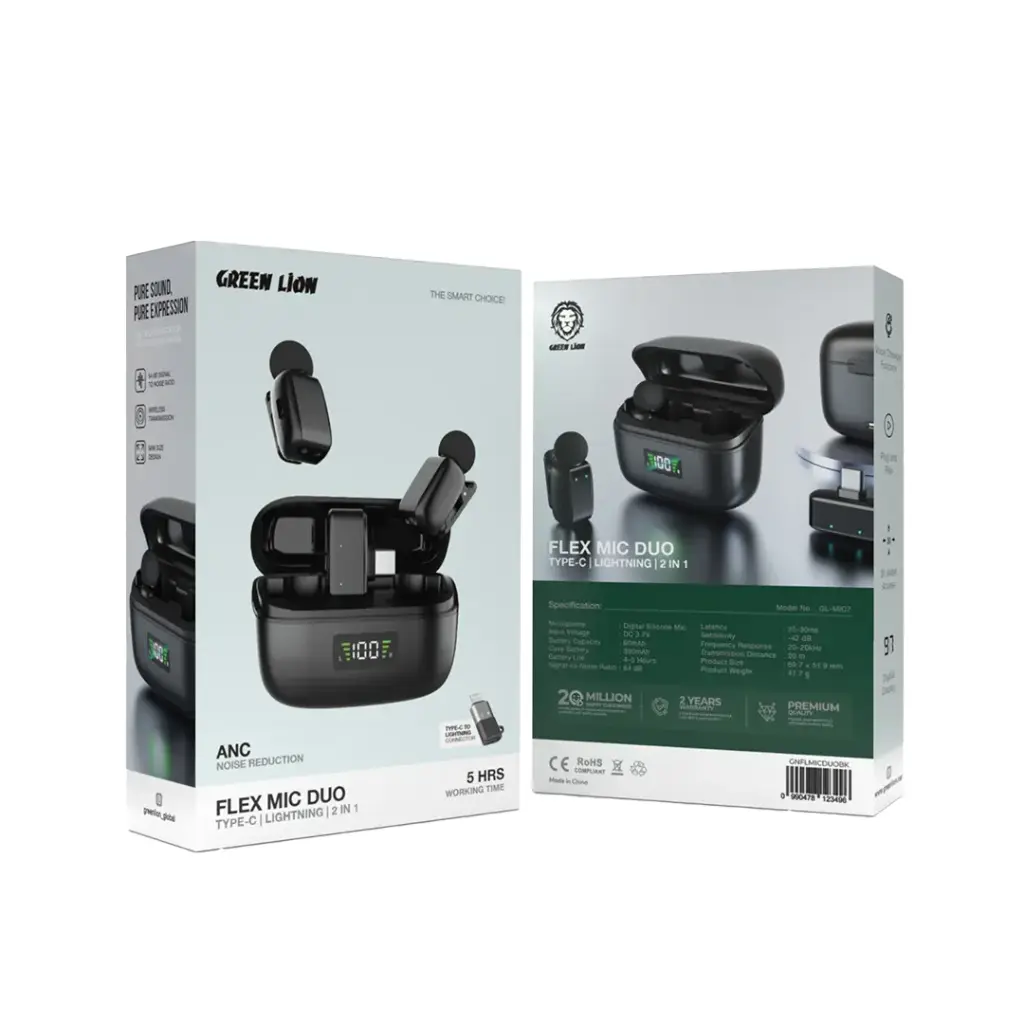 میکروفون یقه ای گرین لاین مدل Green Lion Flex Mic Duo
