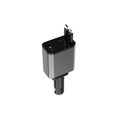 شارژر فندکی خودرو گرین لاین مدل Green Lion Retractable 50W Car Charger