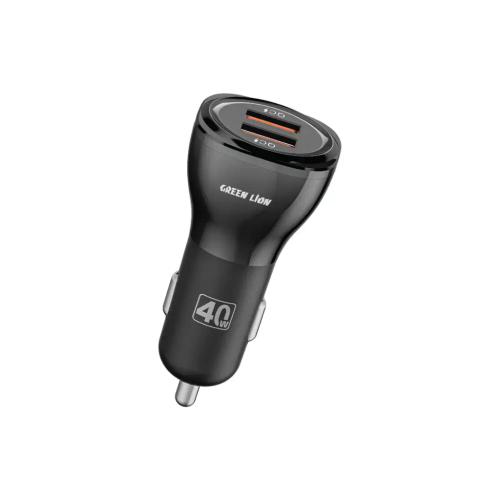 شارژر فندکی گرین لاین مدل Green Lion Dual Port Car Charger 40W