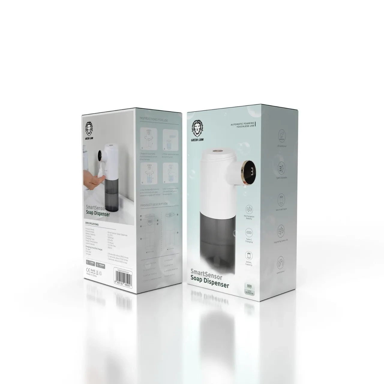 دستگاه فوم ساز مایع دستشویی هوشمند گرین GREEN LION SOAP DISPENSER