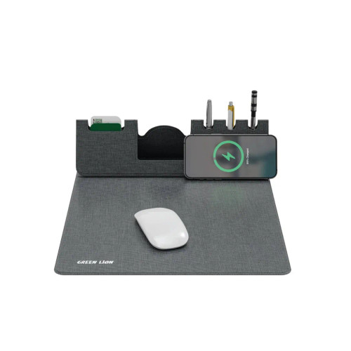 موس پد و شارژر وایرلس گرین لاین مدل Green Lion Mouse Pad Wireless Charger