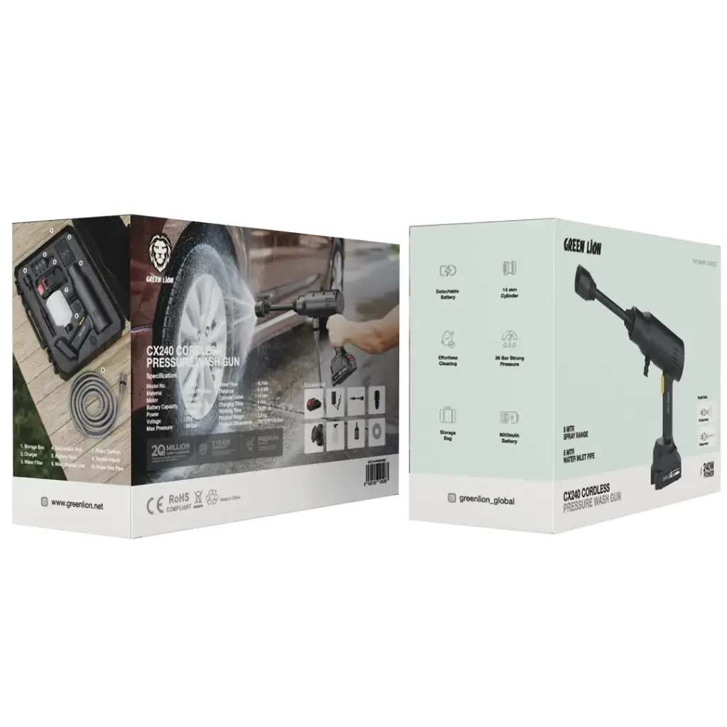 کارواش شارژی گرین لاین Green Lion CX240 Cordless Pressure Wash Gun