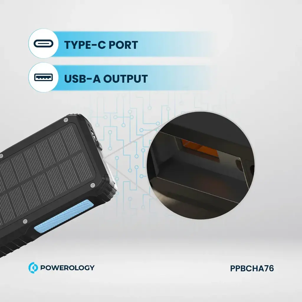 پاوربانک خورشیدی پاورولوژی POWEROLOGY SOLAR PP070 20k