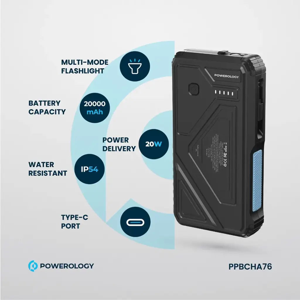 پاوربانک خورشیدی پاورولوژی POWEROLOGY SOLAR PP070 20k