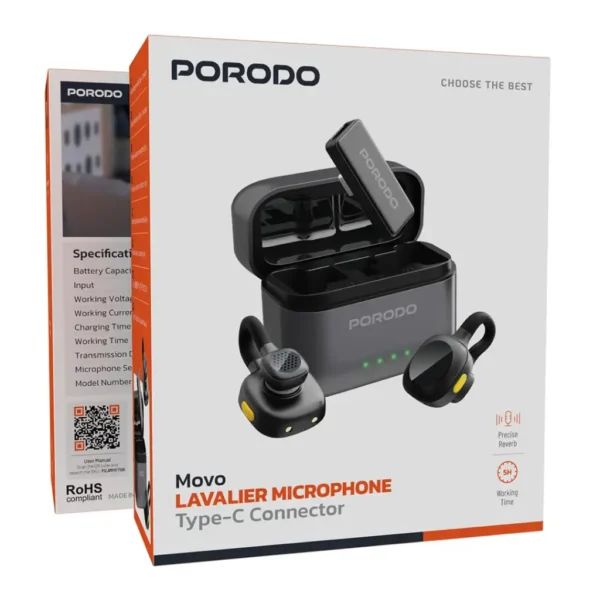 میکروفون یقه‌ ای پورودو Porodo Movo Type-C اصلی